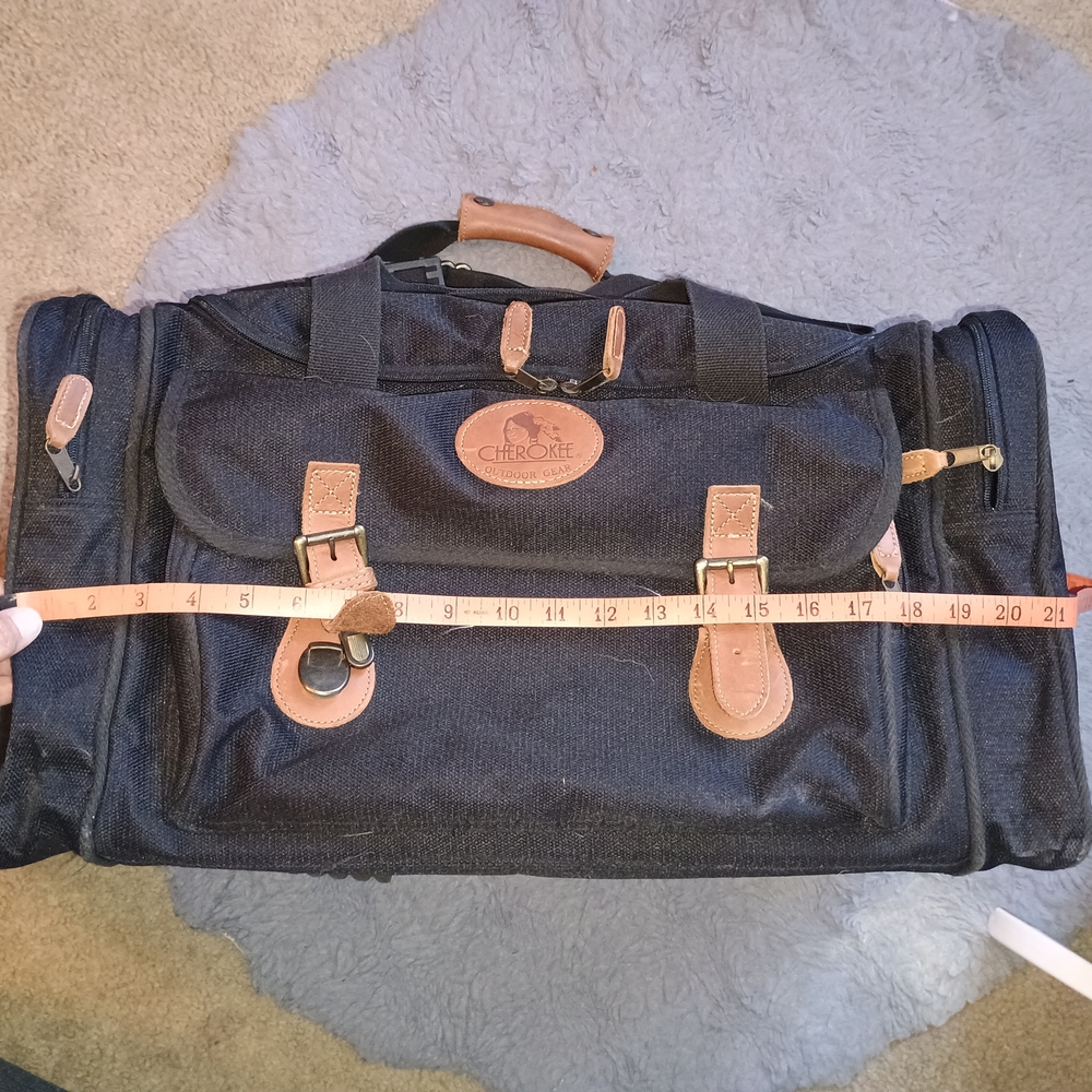 Never Used Cherokee Black and Tan Duffel Bag